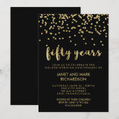 Invitation Fête d'anniversaire de mariage de 50 ans avec conf (Devant / Derrière)