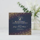Invitation Fête d'anniversaire de mariage de 50 ans avec conf (Debout devant)