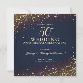 Invitation Fête d'anniversaire de mariage de 50 ans avec conf (Devant)