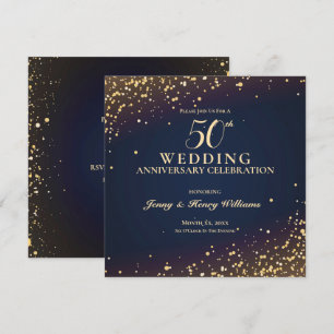 Invitation Fête d'anniversaire de mariage de 50 ans avec conf