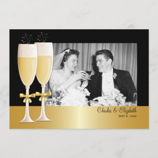 Invitation Fête d'anniversaire de mariage de 50 ans avec phot
