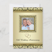 Invitation Fête d'anniversaire de mariage de 50 ans Black Gol (Devant)