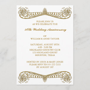 Invitation Fête d'anniversaire de mariage de 50 ans défilemen