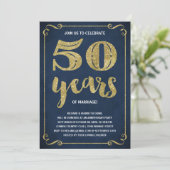 Invitation Fête d'anniversaire de mariage de 50 ans dorée (Debout devant)