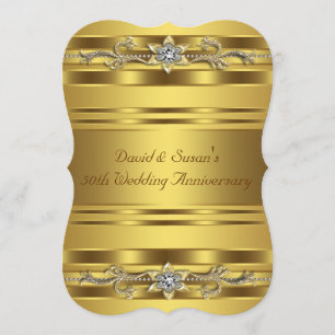 Invitation Fête d'anniversaire de mariage de 50 ans en or pur