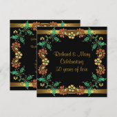 Invitation Fête d'anniversaire de mariage de 50 ans Gold Flow (Devant / Derrière)