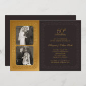 Invitation Fête d'anniversaire de mariage de 50 ans Golden Ph (Devant / Derrière)