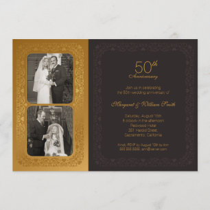 Invitation Fête d'anniversaire de mariage de 50 ans Golden Ph