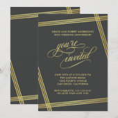 Invitation Fête d'anniversaire de mariage de 50 ans Modern El (Devant / Derrière)