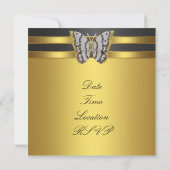 Invitation Fête d'anniversaire de mariage de 50 ans Papillon  (Dos)