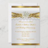 Invitation Fête d'anniversaire de mariage de 50 ans perle bla (Dos)