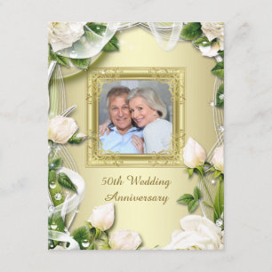 Invitation Fête d'anniversaire de mariage de 50 ans Photo Ros