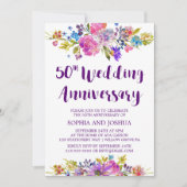 Invitation Fête d'anniversaire de mariage de 50 ans Plum Purp (Devant)