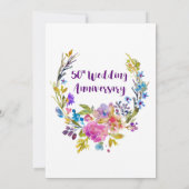 Invitation Fête d'anniversaire de mariage de 50 ans Plum Purp (Dos)