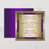Invitation Fête d'anniversaire de mariage de 50 ans Purple an (Devant / Derrière)