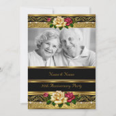 Invitation Fête d'anniversaire de mariage de 50 ans Rose Gold (Devant)