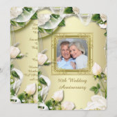 Invitation Fête d'anniversaire de mariage de 50 ans Rose Or (Devant / Derrière)