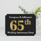 Invitation Fête d'anniversaire de mariage de 65 ans avec appa (Debout devant)