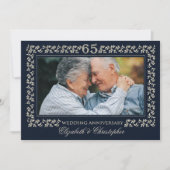 Invitation Fête d'anniversaire de mariage de 65 ans | Photo p (Devant)