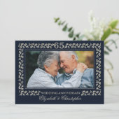 Invitation Fête d'anniversaire de mariage de 65 ans | Photo p (Debout devant)