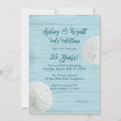 Invitation Fête d'anniversaire de mariage Dollars de sable (Devant)