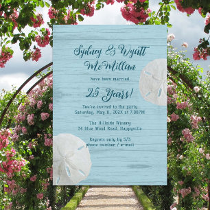 Invitation Fête d'anniversaire de mariage Dollars de Sable