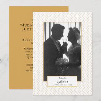 Invitation Fête d'anniversaire de mariage élégante photo or 5