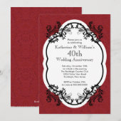 Invitation Fête d'anniversaire de mariage élégante vintage da (Devant / Derrière)