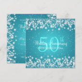 Invitation Fête d'anniversaire de mariage Hiver Étincelant Bl (Devant / Derrière)