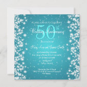 Invitation Fête d'anniversaire de mariage Hiver Étincelant Bl (Dos)