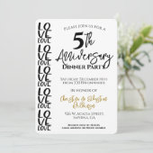 Invitation Fête d'anniversaire de mariage minimaliste (Debout devant)