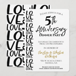 Invitation Fête d'anniversaire de mariage minimaliste