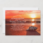 Invitation Fête d'anniversaire de mariage sur la plage au cou (Devant)