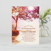 Invitation Fête d'anniversaire de mariage sur la plage avec u (Debout devant)