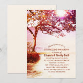 Invitation Fête d'anniversaire de mariage sur la plage avec u (Devant / Derrière)