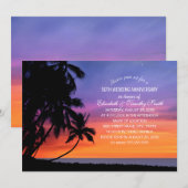 Invitation Fête d'anniversaire de mariage sur la plage de pal (Devant / Derrière)
