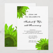 Invitation Fête d'anniversaire de mariage Tournesol Art Pop V (Devant / Derrière)