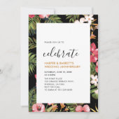 Invitation Fête d'anniversaire de mariage tropical moderne (Devant)