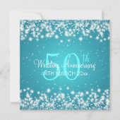 Invitation Fête d'anniversaire de mariage Winter Sparkle Bleu (Devant)