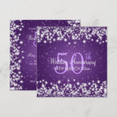 Invitation Fête d'anniversaire de mariage Winter Sparkle Viol (Devant / Derrière)