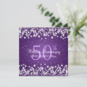 Invitation Fête d'anniversaire de mariage Winter Sparkle Viol (Debout devant)