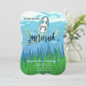 Invitation Fête d'anniversaire de Mermaid (Debout devant)