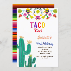 Invitation Fête d'anniversaire de Mexicain de partie de taco