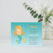 Invitation Fête D'Anniversaire De Mignonnes Sirènes Et Cheval (Debout devant)