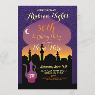 Invitation Fête d'anniversaire de mille et une nuits tout