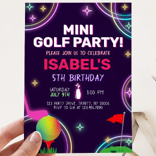 Invitation Fête d'anniversaire de Mini Golf