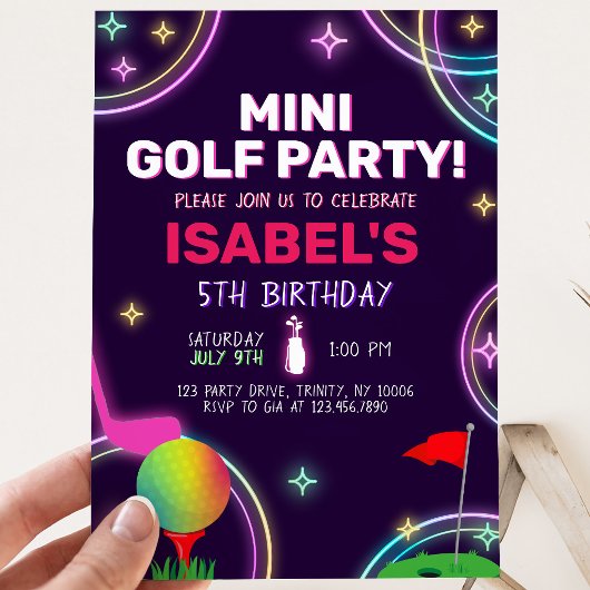 Invitation Fête d'anniversaire de Mini Golf