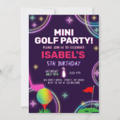 Invitation Fête d'anniversaire de Mini Golf (Devant)