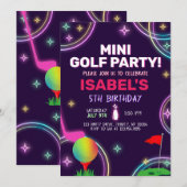 Invitation Fête d'anniversaire de Mini Golf (Devant / Derrière)