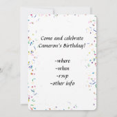 Invitation Fête d'anniversaire de Mona Lisa (Dos)